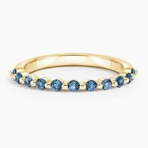 Personalizado de lujo Fine London Natural Topacio azul de Londres en 18K blanco rosa amarillo oro ajustable anillo de piedras preciosas joyería de moda - Product Image 1