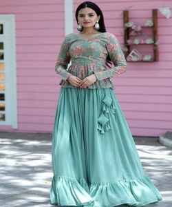 Parte inferior superior pakistaní de lujo con dupatta pesada para mujer Ropa de fiesta festiva Vestido musulmán de talla grande - Product Image 3