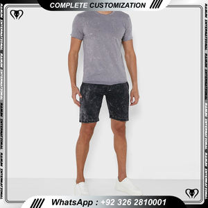 Couleurs personnalisées délavage vintage pantalons courts de sueur hommes blanc Streetwear Jogging lavé à l'acide Shorts de sport - Product Image 5