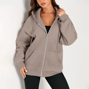 Automne femmes surdimensionné pull à capuche personnalisé col rond sweat goutte épaule respirant Hip Hop vêtements d'extérieur col à capuche - Product Image 2