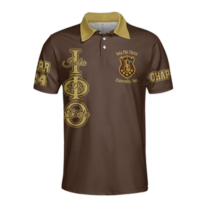 Camiseta Polo Iota Phi Theta 1963 para Hombre, Fraternidad Griega, Bordado Ivy League, Algodón - Product Image 1