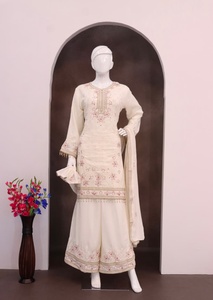 Vente chaude Vichitra Avec Zarkhan Et Miroir Travail Salwar Costume Femme Fabricant De Mode Au Taux Le Plus Bas - Product Image 6