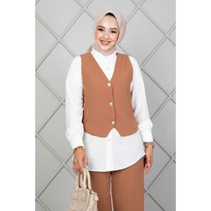 Hijab con chaleco 3 piezas Set Camel Hair - Product Image 1