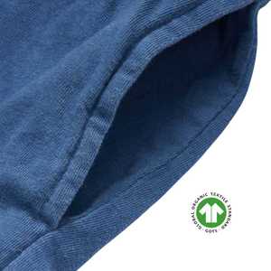 <b>Mens</b> Organic Indigo Jogger Pants - Dark Indigo Blue, 5.4 oz Jersey, Breathable with <b>Stretch</b> Waistband and Ribbed Leg Cuffs - Product Image 3