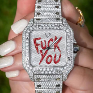 Montre en diamant Moissanite avec diamants ronds brillants Moissanite pour homme, collection Hip Hop, montre en diamant - Product Image 1