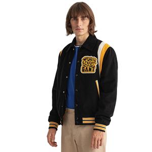 Chaqueta Varsity de Lana/Seda para Hombre, Estilo Urbano, Parches de Chenilla, Reversible, Resistente al Viento, Cuello Alto, Personalizable, Temporada de Invierno - Product Image 1