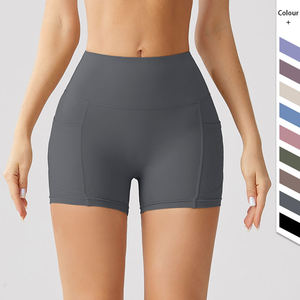 2025 taille haute court contrôle respirant exercice court Fitness beurre doux tissu Logo personnalisé court avec poches - Product Image 3