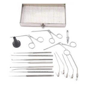 Lot de 20 instruments de chirurgie ORL réutilisables en acier inoxydable pour myringotomie, avec plateau de stérilisation, pour le traitement des infections de l'oreille moyenne - Product Image 4