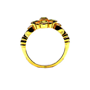 แหวนแต่งงาน925สเตอริงสีทองสำหรับผู้หญิงที่ไม่เหมือนใครคลาสสิกประดับอัญมณีเพอริดอท - Product Image 5