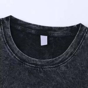 Camiseta de Manga Corta para Hombre, 230 g/m², Algodón y Fibra de Bambú, Estilo Vintage, Hombros Caídos, Lavado Ácido, Tallas Grandes, Personalizable, Verano - Product Image 3