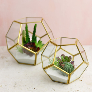 Vente en gros personnalisé grande sphère en cuivre géométrique terrarium hydroponique de bureau décoration de la maison boîtes à bijoux en verre de table - Product Image 3