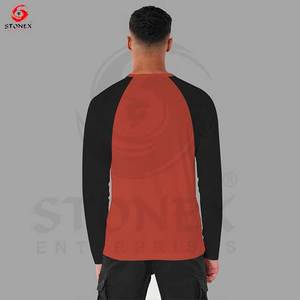 Nueva Camiseta de manga larga Unisex con contraste de manga raglán de Ringer, camiseta de manga larga con dobladillo dividido de algodón gráfico personalizado para hombre - Product Image 6