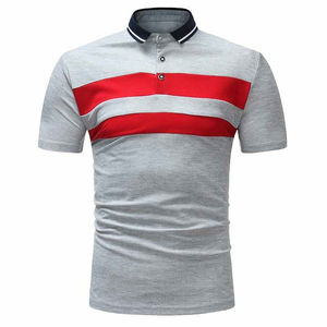 Camiseta de Golf de Manga Corta para Hombre, de Verano, de Alta Calidad, Personalizada, con Patrón Sólido, Tejida en Spandex/Algodón, de Secado Rápido, Servicio OEM - Product Image 1