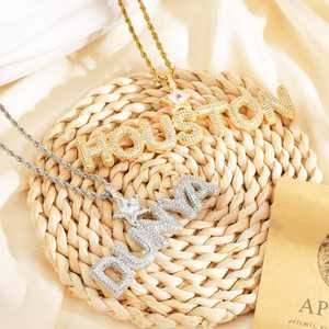 Pendentif Lettre Personnalisé en Argent Plaqué Or avec Moissanite, Breloques de Luxe Hip Hop, Bijou Prénom pour Fête, Cadeau Unisexe - Product Image 6