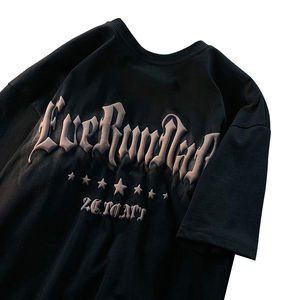 T-shirt 100% coton personnalisé pour hommes impression 3d mousse à manches courtes haute qualité pour hommes coupe ample impression 3d bouffante T-shirt - Product Image 5