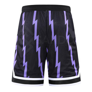 Pantalones cortos de baloncesto profesionales 100% poliéster patrón sólido Casual fabricado fábrica transpirable ropa deportiva para hombres - Product Image 2