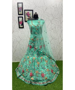 Lehengacholi หนึ่งชิ้นสำหรับผู้หญิงในสไตล์ลาวิซ่ากับ chunni ทำงาน - Product Image 4