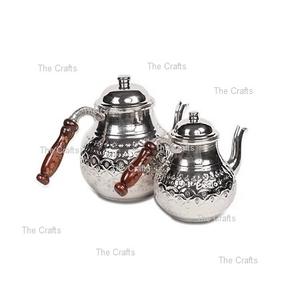 Set Of Two Different Size <b>Tea</b> Milk <b>Kettle</b> In Copper Water <b>Kettle</b> With Wooden Handle For Home Tableware Use - Product Image 5