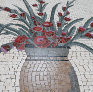 Mosaico de Mármol con Diseño Floral, Hecho a Mano con Piedra Natural, Decoración para Paredes y Pisos de Hogar, Baño y Cocina - Product Image 5