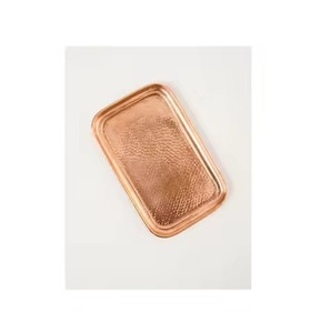 Calidad estándar Nuevo diseño Bandeja de cobre puro Forma redonda Bandeja de servicio de cobre de buena calidad - Product Image 4