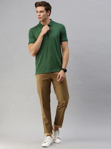 Respirant col rond manches courtes tenue décontracté demi-manches pour Polo T-Shirt Polyester confortable motif solide - Product Image 6