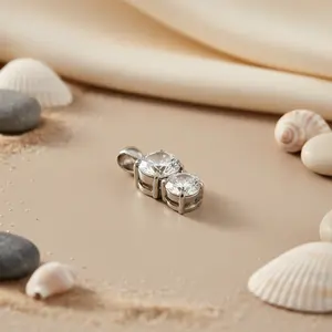 "<b>Crystal</b> <b>Pendant</b> for Women Elegant Silver Cubic Zirconia Charm" - Product Image 1