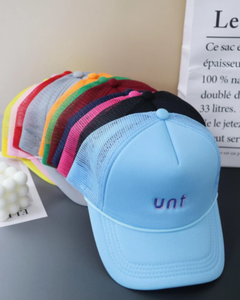 Casquette de camionneur en maille de facture semi-incurvée en mousse à 5 panneaux Fermeture à glissière réglable Polyester respirant Performance de plage à la mode - Product Image 6