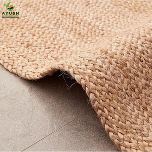 พรมปูพื้นกันลื่น ผลิตจากวัสดุธรรมชาติ ถักด้วยมือจากปอกระเจาและฝ้าย ซักได้ เหมาะสำหรับห้องนอนและห้องนั่งเล่น - Product Image 5