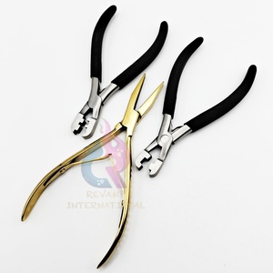 Ensemble de pinces plates en acier inoxydable personnalisées professionnelles outils de coiffure durables de haute qualité pour extensions de cheveux - Product Image 2