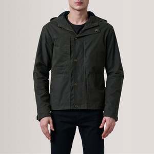 Marlo Reversible Vintage Workwear <b>Jacket</b> Olive Canvas with Distressed Pattern Water Proof Zippered Closure Sizes XS to 6XL - Product Image 5