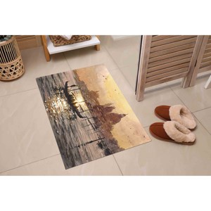 Tapis imprimé au design de la vieille Venise : tapis de bain antidérapant pour la décoration de la maison, tapis fin non tissé - Product Image 5