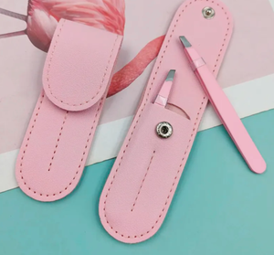 Juego de pinzas para cejas de acero inoxidable de dos piezas ANAAIF, pinzas de apertura oblicua positiva puntiagudas, herramienta de reparación de cejas colorida - Product Image 4