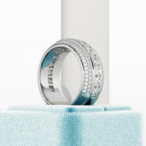 3.4CT Lab Grown Diamond Eternity Band Large Alliance Multi Row Ring Micro Pave Channel Set Bague de mariage unique - Product Image 3