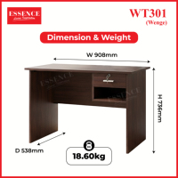 Bureau d'étude et d'écriture Essence Factory Sale WT301 couleur Wengé, mobilier scolaire, bureau d'étudiant avec tiroir coulissant, surface en PU, démontable