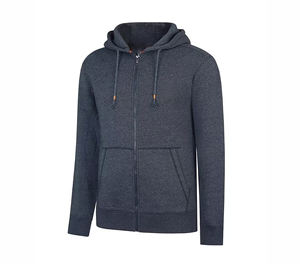 เสื้อมีฮู้ดแบบรูดซิปของผู้ชายผ้าฝ้าย100% โอเวอร์ไซส์ผ้าบ็อกซี่โลโก้ออกแบบได้ตามต้องการ - Product Image 3