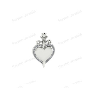 2025 hecho a mano S925 plata esterlina sólida corazón joyería encanto chapado en oro 34x22mm hecho a medida en la India para mujeres - Product Image 6