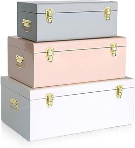 Flip Top Metal Chest Floor Standing Decorative Organizer Bulk Clothing Container Bin Iron <b>Storage</b> Trunk <b>Box</b> - Product Image 1
