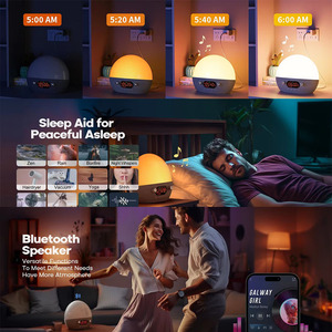 Luz de Alarma Inteligente para el Hogar con Simulación de Amanecer, Ruido Blanco, Ruido Ambiental, Lámpara de Ambiente para Yoga, Altavoz Bluetooth para Música, Luz <span class=keywords><strong>Relajante</strong></span> para Dormir - Product Image 2