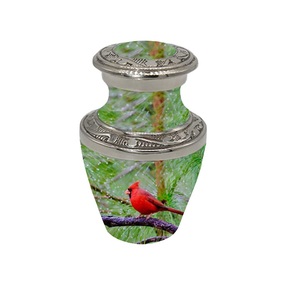 Meilleure urne de crémation en métal pour cendres humaines thème de la forêt urne en métal imprimé urne funéraire personnalisée - Product Image 2