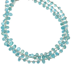 Perles lisses en apatite bleu ciel naturel, 6-8 mm, 18-22 carats, 8 pouces, pour la fabrication de bijoux - Product Image 2