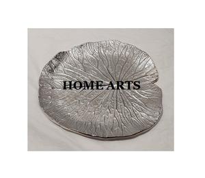 Merveilleux Design Bonbons Assiette De Service À La Main En Aluminium Argent Couleur Feuille Assiette Pour Accessoires De Cuisine - Product Image 4