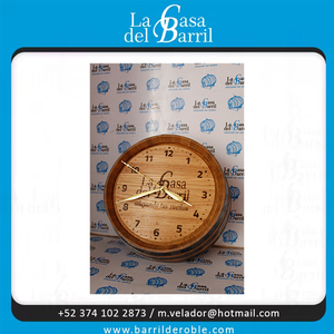 Reloj de pared rústico de barril de madera de 3 anillos, diseño único hecho a mano con caja de batería incorporada, perfecto para la decoración del hogar y la Oficina - Product Image 6