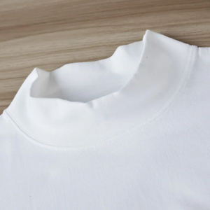 T-shirt à col montant pour homme, en coton, manches longues, uni, ample, blanc, gris, automne, basique, pull, sous-vêtements, t-shirts unisexes - Product Image 5