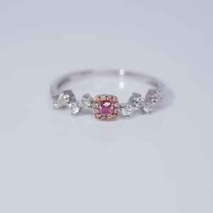 Anillo de Eternidad con Moissanita, Plata de Ley 925 Original con Vermeil Rosa, Anillo Halo Auténtico con Diseño Terroso, Hermoso Anillo para Enamorados - Product Image 1