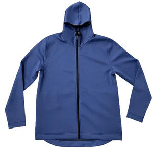 Sudadera con capucha y cremallera de algodón pesado para hombre, logotipo personalizado, ropa de calle de invierno de cara completa de gran tamaño, Material polar - Product Image 4