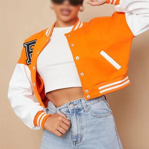Women's Custom Letterman Baseball Varsity <b>Jacket</b> Fall Winter Quilted Breathable Wool <b>Lining</b> Embroidered Eco-Friendly OEM - Product Image 1