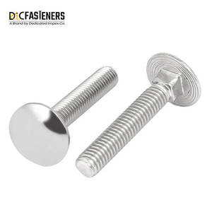 Pernos de carro de acero inoxidable, cuello cuadrado redondo/cabeza de seta con acabados galvanizados y pulidos chapados en zinc - Product Image 2