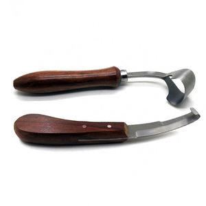 High Quality Reusable Durable Stainless Steel <b>Hook</b> Blade Hoof Knife Wooden Handle Farrier Veterinary Grade <b>Tool</b> for Horses Care - Product Image 2