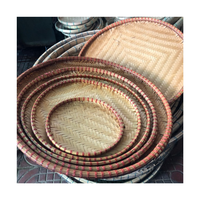 Panier de vannage en bambou tissé en osier de décoration murale en bambou antique de qualité supérieure pour le stockage quotidien