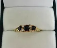 Bague de mariage vintage pour femme en argent sterling plaqué or jaune 14 carats avec diamant noir simulé rond de 2,40 carats en moissanite